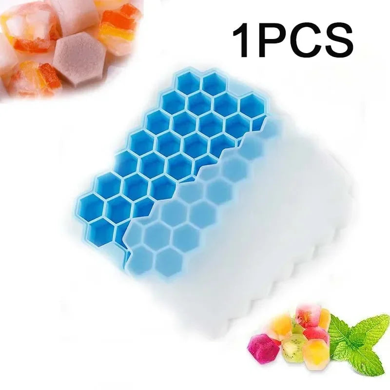Bac à glaçons 148 grilles avec couvercle en silicone pour réfrigérateur, adapté aux petits moules à glaçons, facile à démouler
