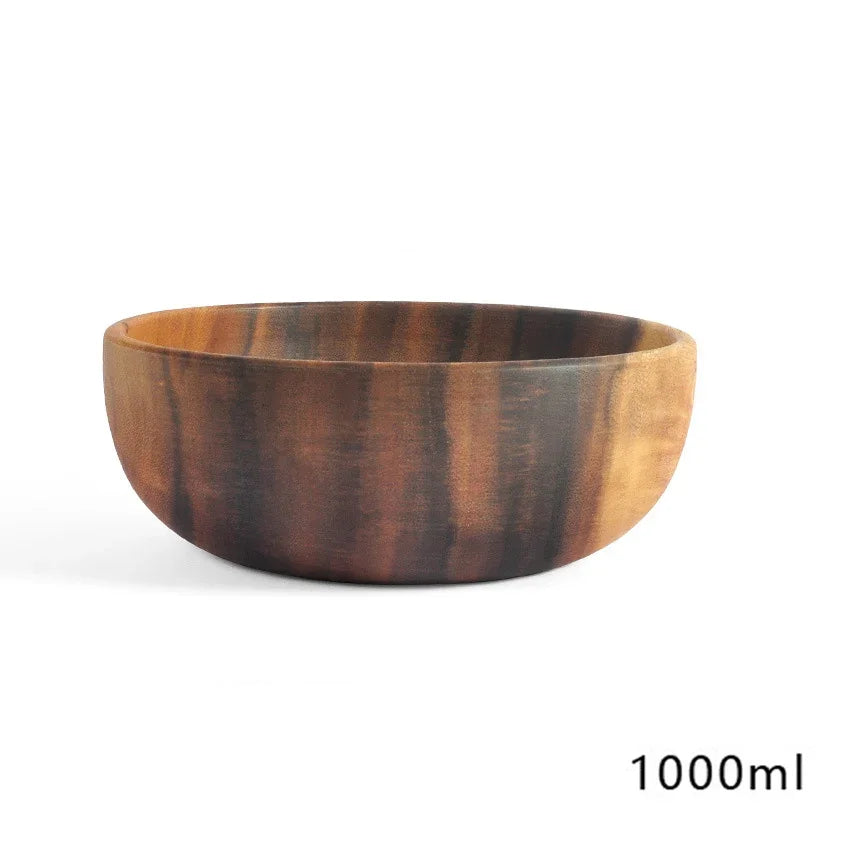 grand saladier en bois d'acacia pour fruits et salade, écologique